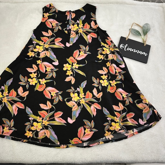 OLD NAVY Toddler Girls Black Flowered Sleeveless Swing Dress - Picture 4 of 7